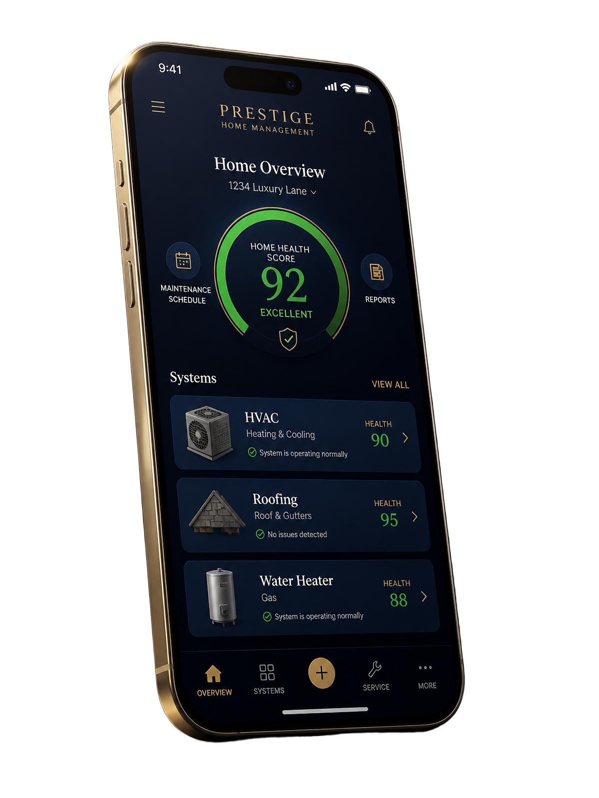 Sentinel Home mobile app showing the Home Health Score